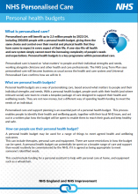 NHS Personalised Care:Personal health budgets: Factsheet
